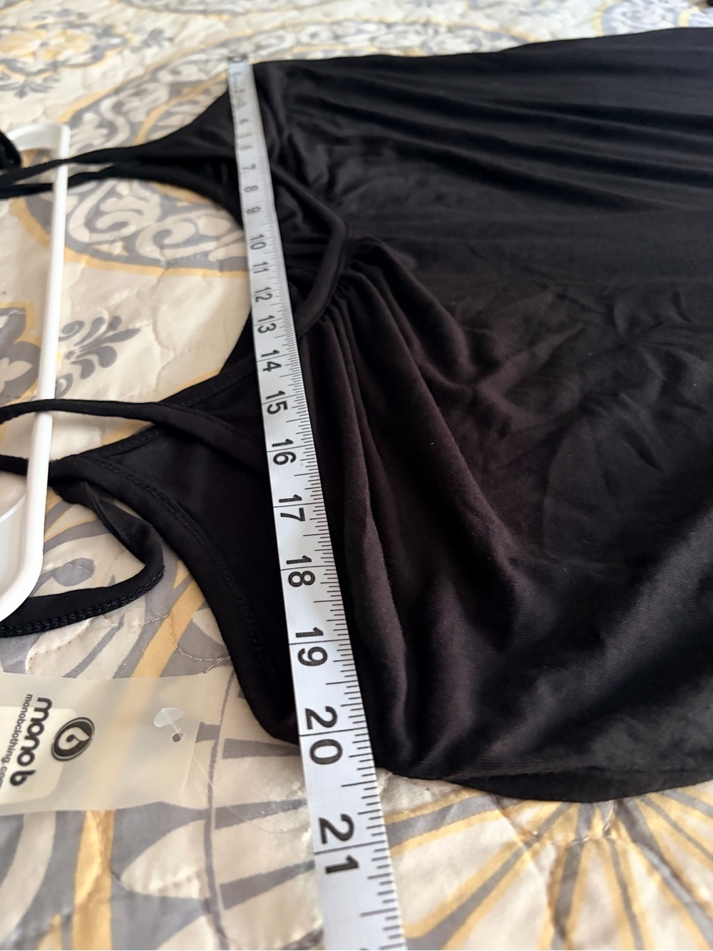NWT Mono B Black Adjustable Tie Shoulder Maxi Style Jumpsuit, Large - Picture 8 of 13